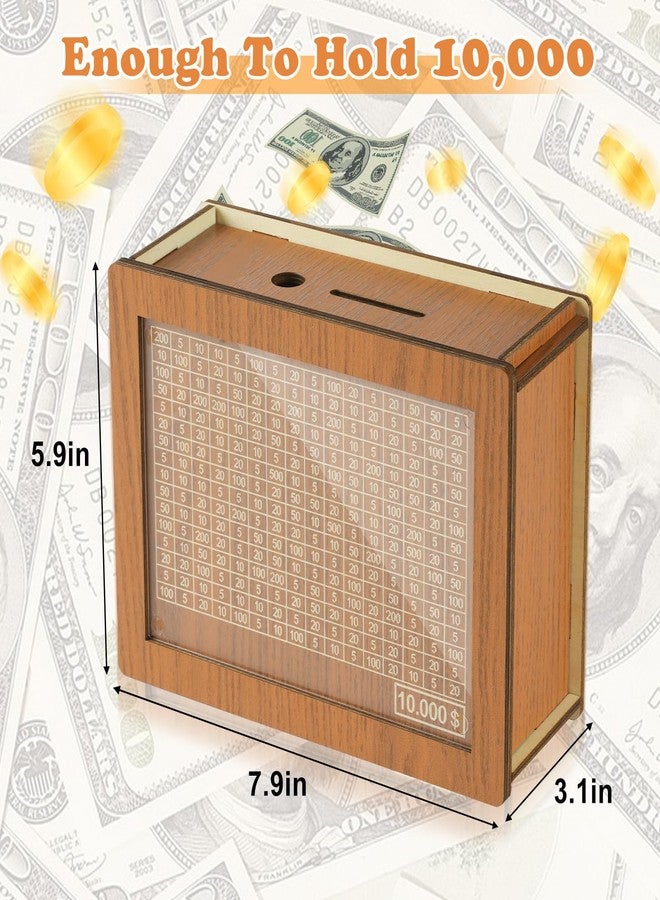 CVLDM 10000 Savings Challenge Box, Money Saver Box 10k Smash, Wooden Digital Save Piggy Bank for Adults Kids, Cash Vault Wooden Savings 10,000 Dollar, Caja De Ahorros, Cashbox Kakeibo - Image 5